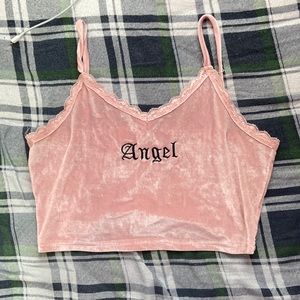 Angel pink crop top
